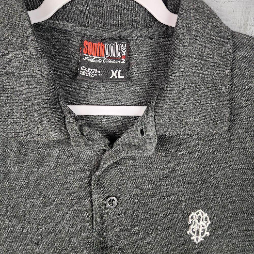 Vintage Southpole Polo Shirt Lot Mens Large XL Black Gray Golf Goth Retro Y2k